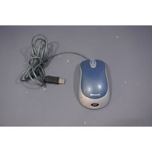 Microsoft Optical Mouse Blue USB And PS/2 Compatible Used Vintage Retro